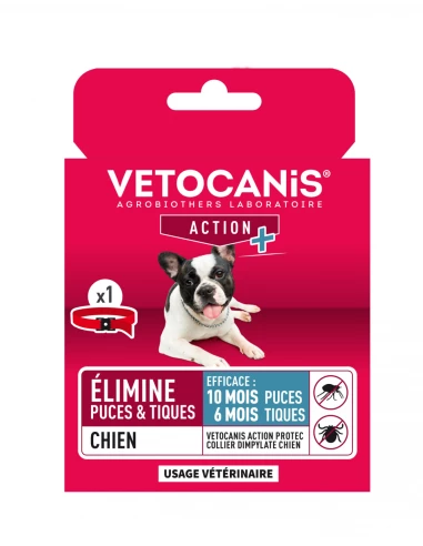 VETOCANIS Collier Antiparasitaires pour Petit Chien ACTION PLUS 10 Mois