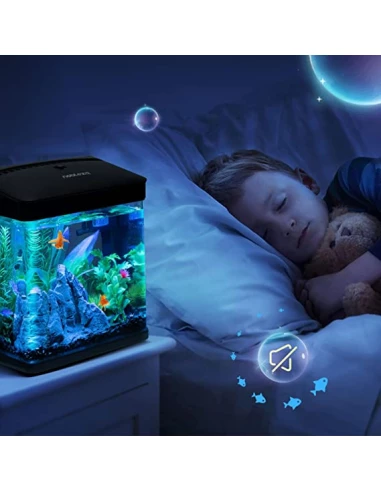 Glas-Aquarium mit Deckel und LED-Beleuchtung