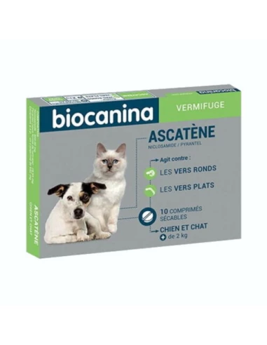 BIOCANINA ASCATENE VERMIFUGE POUR CHIEN & CHAT BOITE DE 10 COMPRIMÉS