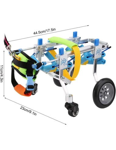 Fauteuil roulant pour animaux de compagnie, chariot à 4 roues